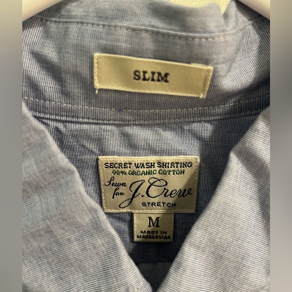 J. Crew Slim Stretch Men's Blue Gray Long Sleeve Button Down Shirt. Size M - Picture 3 of 6